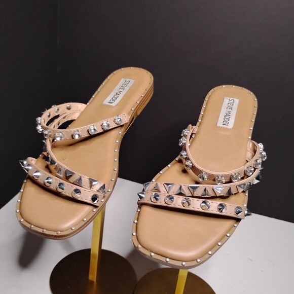 Steve Matten Floral Heels Open Toe and Studded Sandals Size 6 - Picture 10 of 16